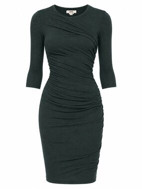 Helmut Lang Nova Jersey Ruched Dress Eucalyptus S